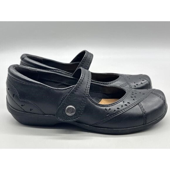 Bjorndal Black Leather Comfort Plus Antifatigue Buckle Flats Size 7 - Picture 3 of 5